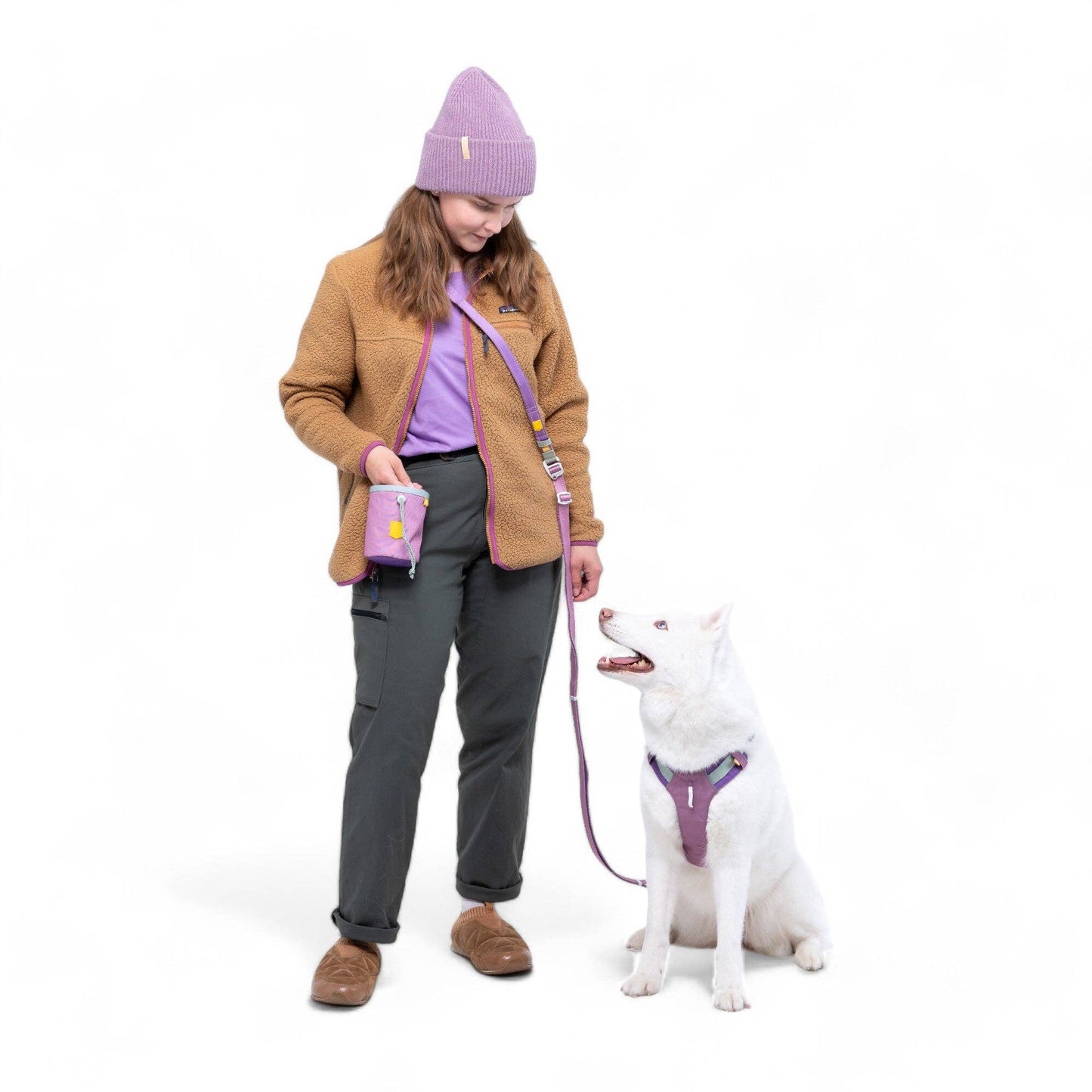 Woolly Wolf - Color Block Mehrzweckleine - Mauve Mix