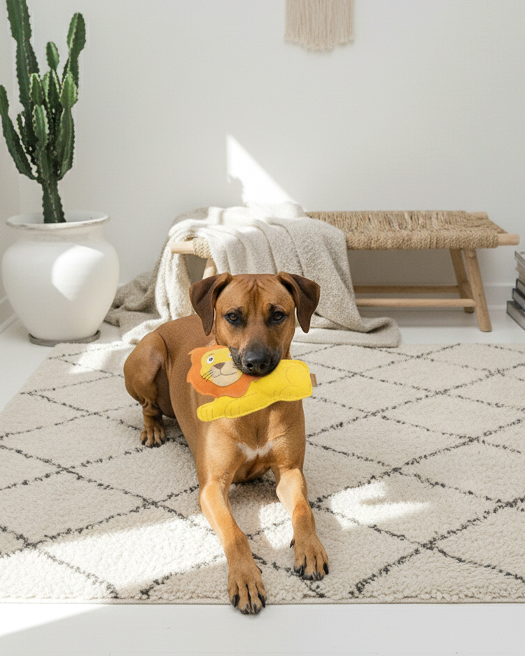 BUDDY - Hundespielzeug aus Leder "Löwe"