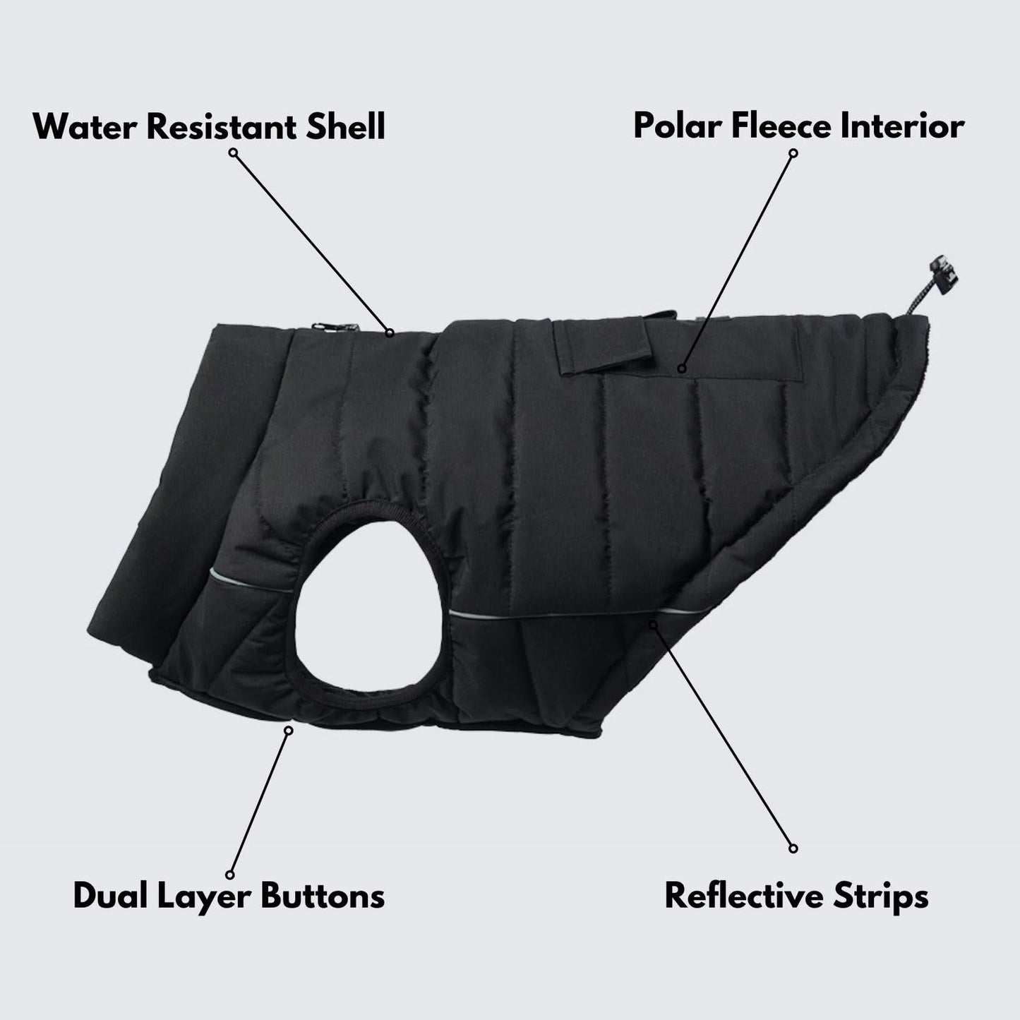WarmShield wasserabweisende Jacke, Schwarz