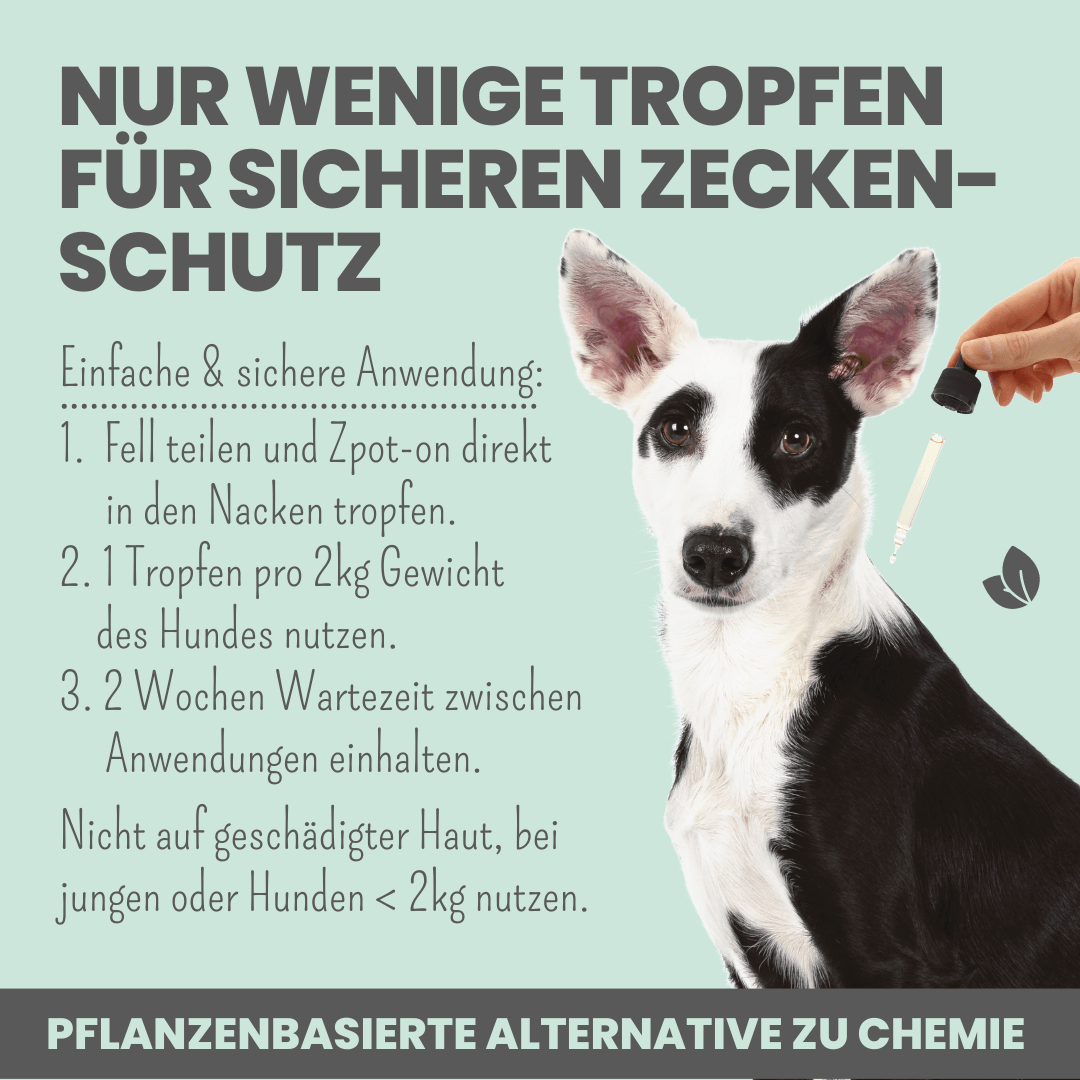 Noms+ - Zpot-on für Hunde gegen Zecken, Flöhe, Milben & Mücken