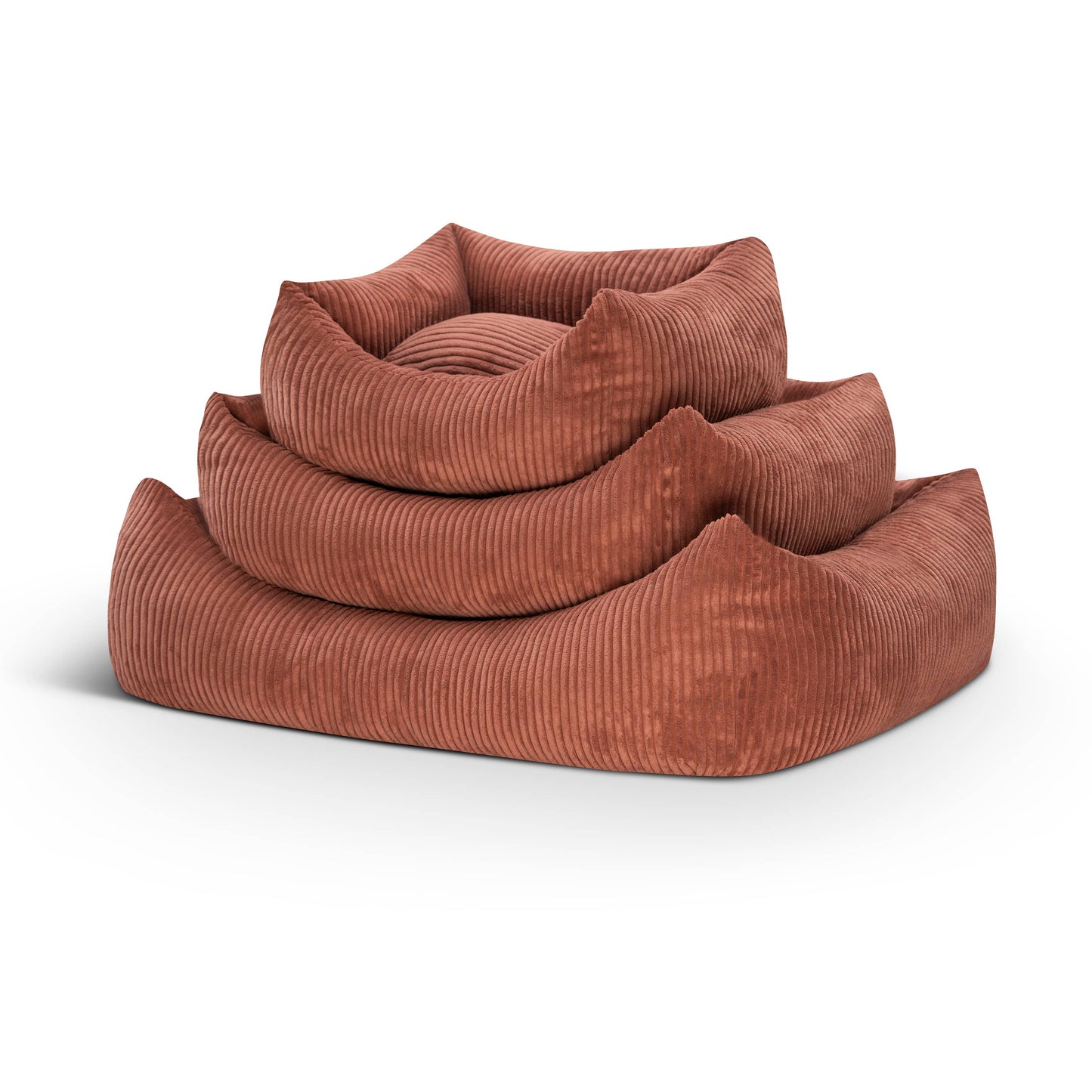 Mocadu - Orthopädisches Hundebett Cord - Hundekissen | Lachsrot