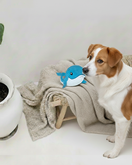 BUDDY - Hundespielzeug aus Leder "Wal"