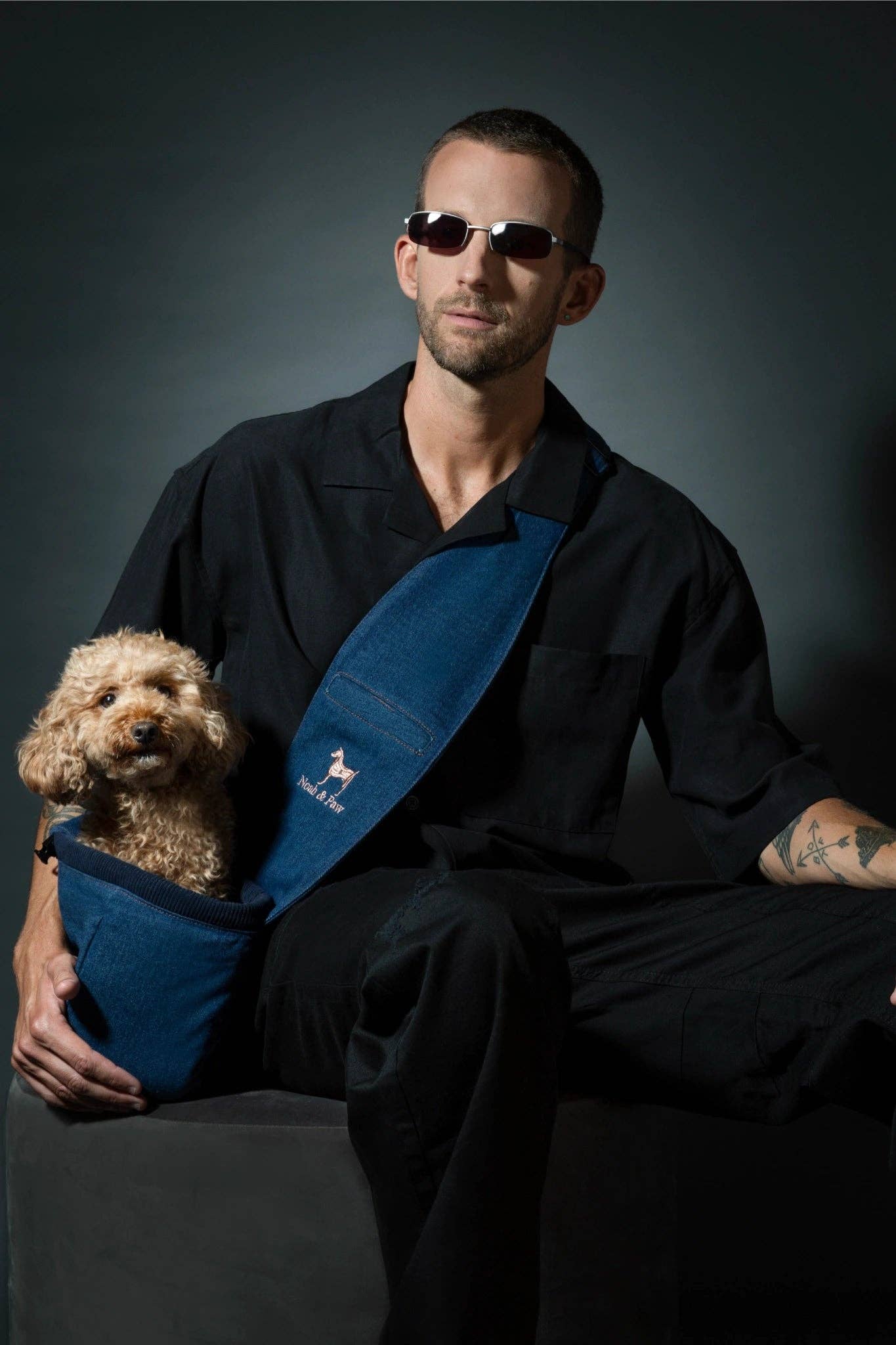 Noah & Paw - Premium Denim Haustier-Tragetasche mit 3-facher Sicherheit