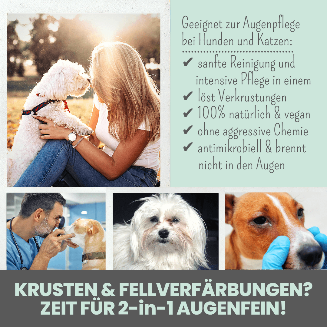 Noms+ 2-in-1 Augenfein - Reinigung & Pflege für Hunde & Katzen