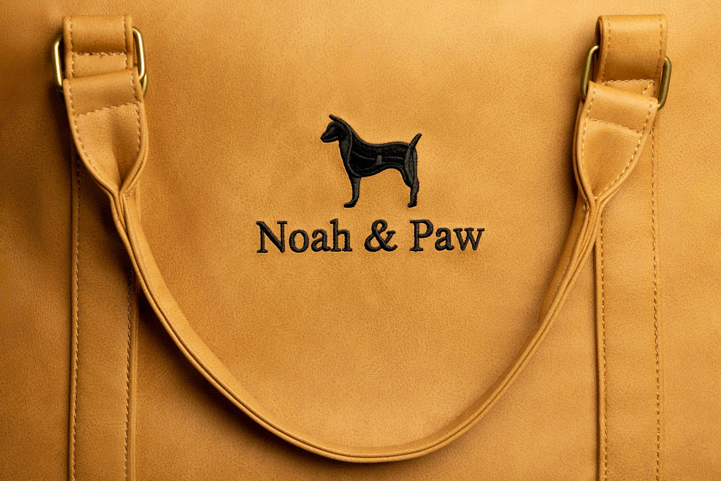 Noah & Paw - Hundesitzträger Orthopädischer Zerkleinerter Schaum, Kamel, Veganes Leder