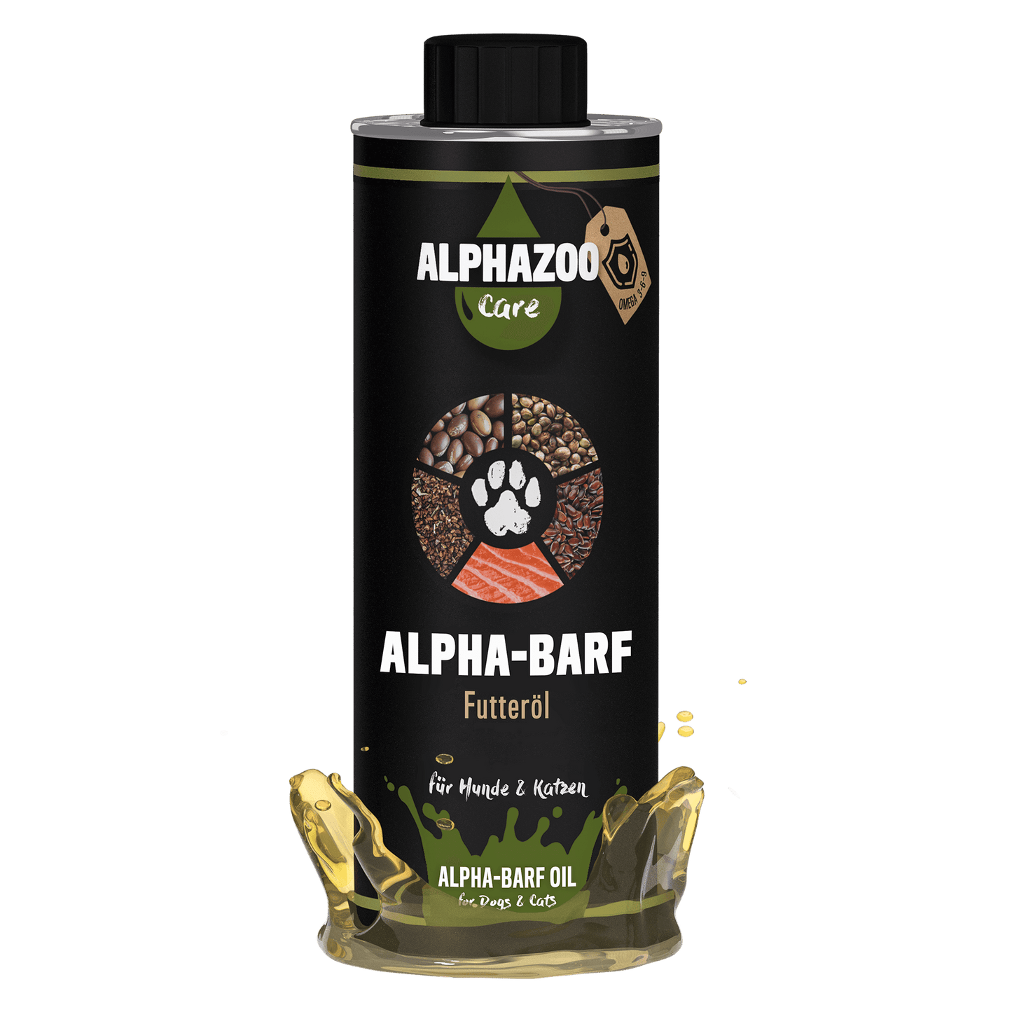 Alphazoo - Alphabarf Premium Öl - Barföl für Hunde & Katzen - 250ml