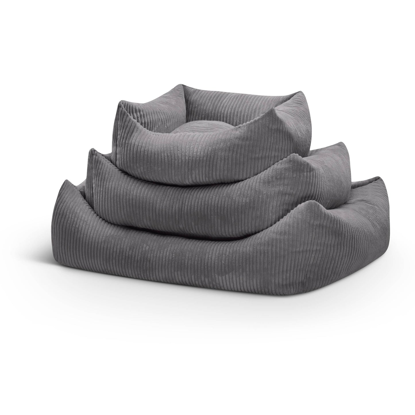 Mocadu - Orthophädisches Hundebett Cord - Hundekissen | Quarzgrau