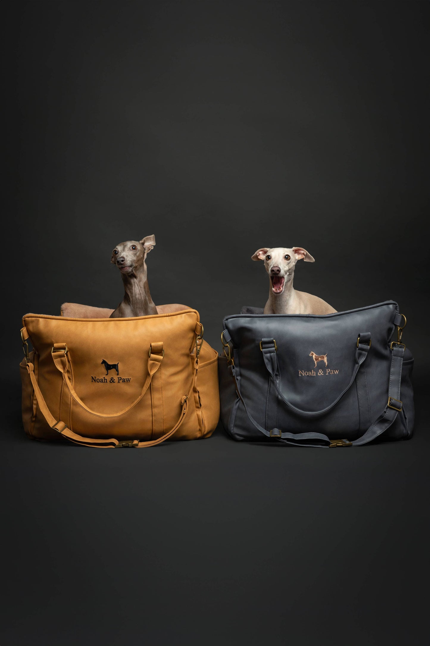 Noah & Paw - Hundesitzträger Orthopädischer Zerkleinerter Schaum, Kamel, Veganes Leder
