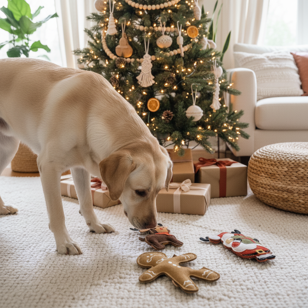 BUDDY - Hundespielzeug aus Leder zu Weihnachten "Rudolph"