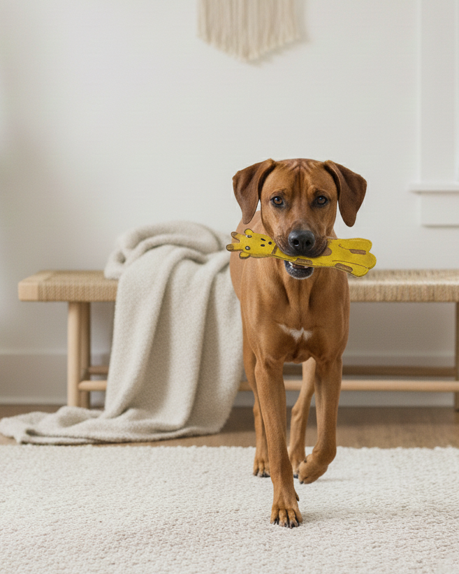 BUDDY - Hundespielzeug aus Leder "Giraffe"