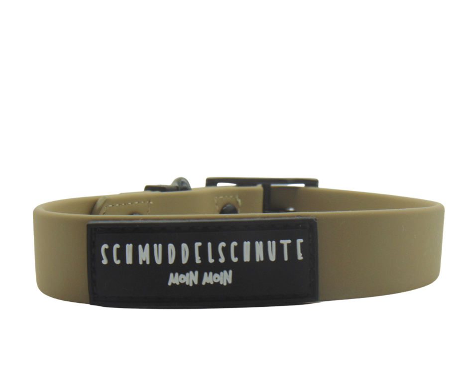Schmuddelschnute - Hundehalsband "Schietwedda" Khaki