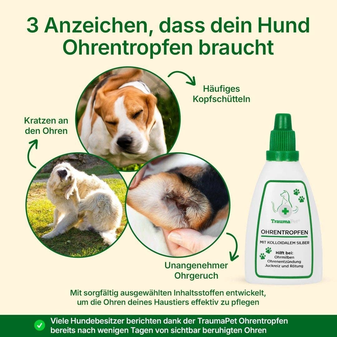 TraumaPet Deutschland - Ohrentropfen für Hund & Katze – Juckreiz, 50 ml