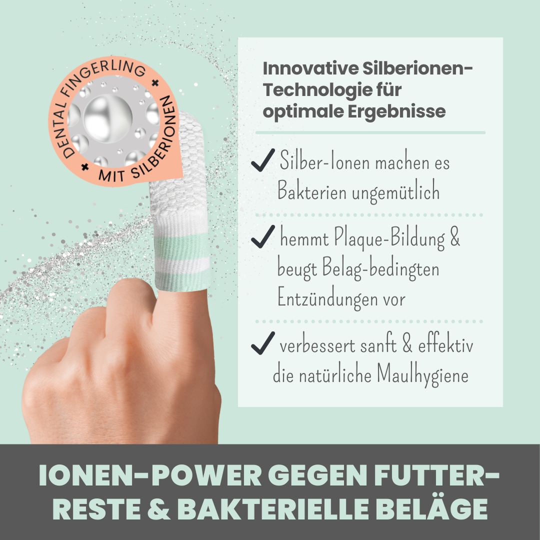 Noms+ - Silberling - Antibakterieller Zahnpflege-Fingerling für Hunde