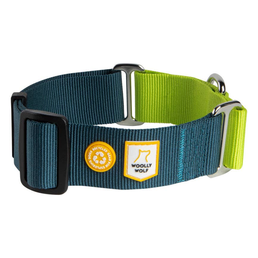 Woolly Wolf - Color Block Martingale Hundehalsband Deep Teal Mix, recycelt (RPET)