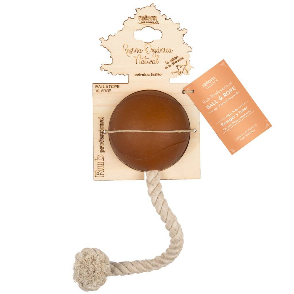 retorn - Rub Ball Rope (mit Seil) - Hundespielzeug - Größe XL