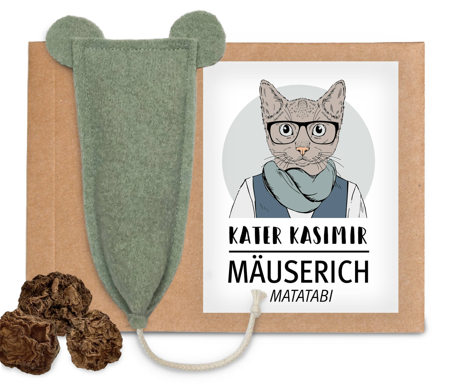Kater Kasimir - Katzenspielzeug Mäuserich - Katzenminze-Füllung und Baldrian-Füllung