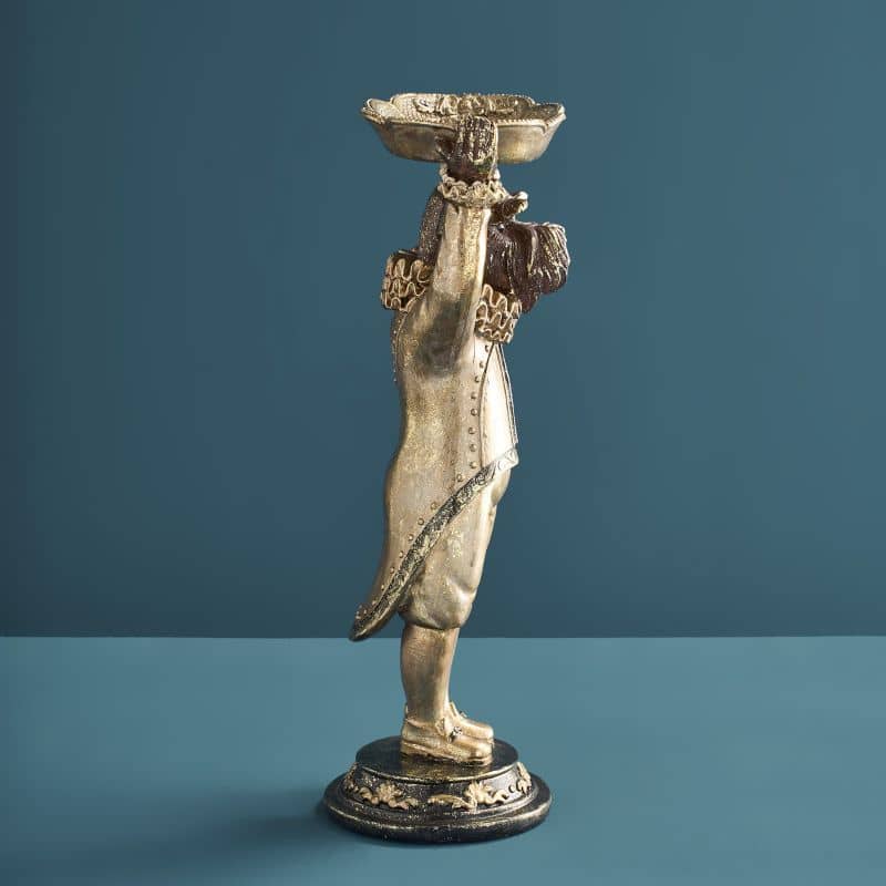 Werns - Kartenhalter Hund, Braun/Gold Polyresin, 15 x 10,5 x 31 cm