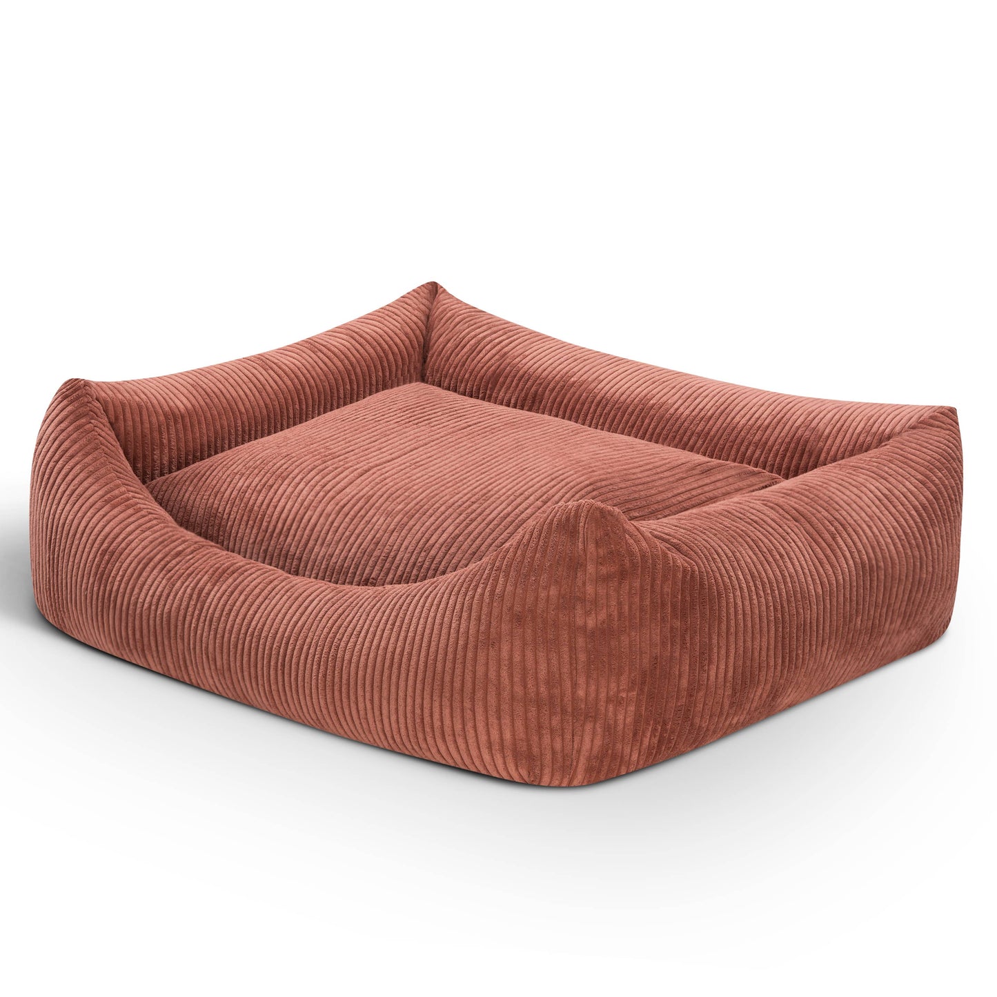 Mocadu - Orthopädisches Hundebett Cord - Hundekissen | Lachsrot