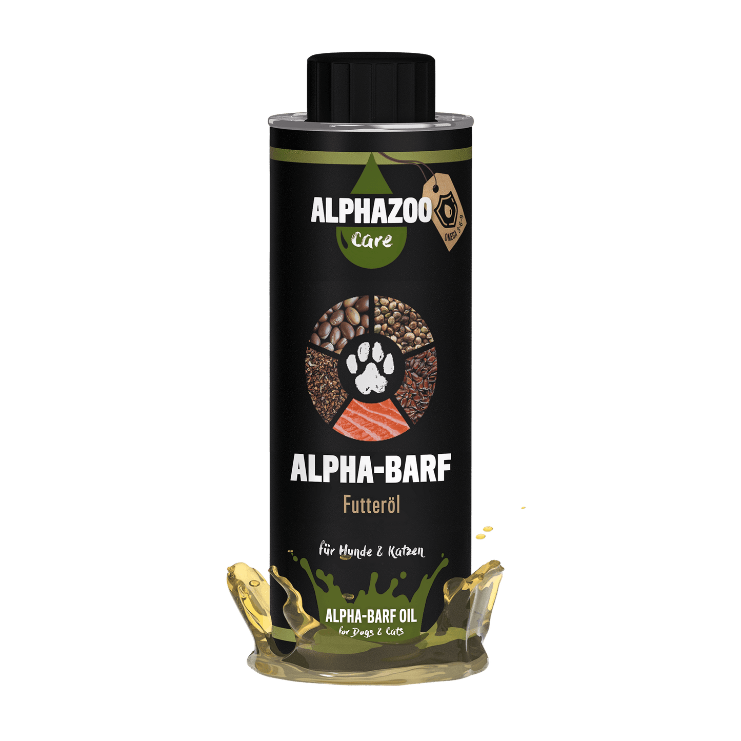 Alphazoo - Alphabarf Premium Öl - Barföl für Hunde & Katzen - 250ml