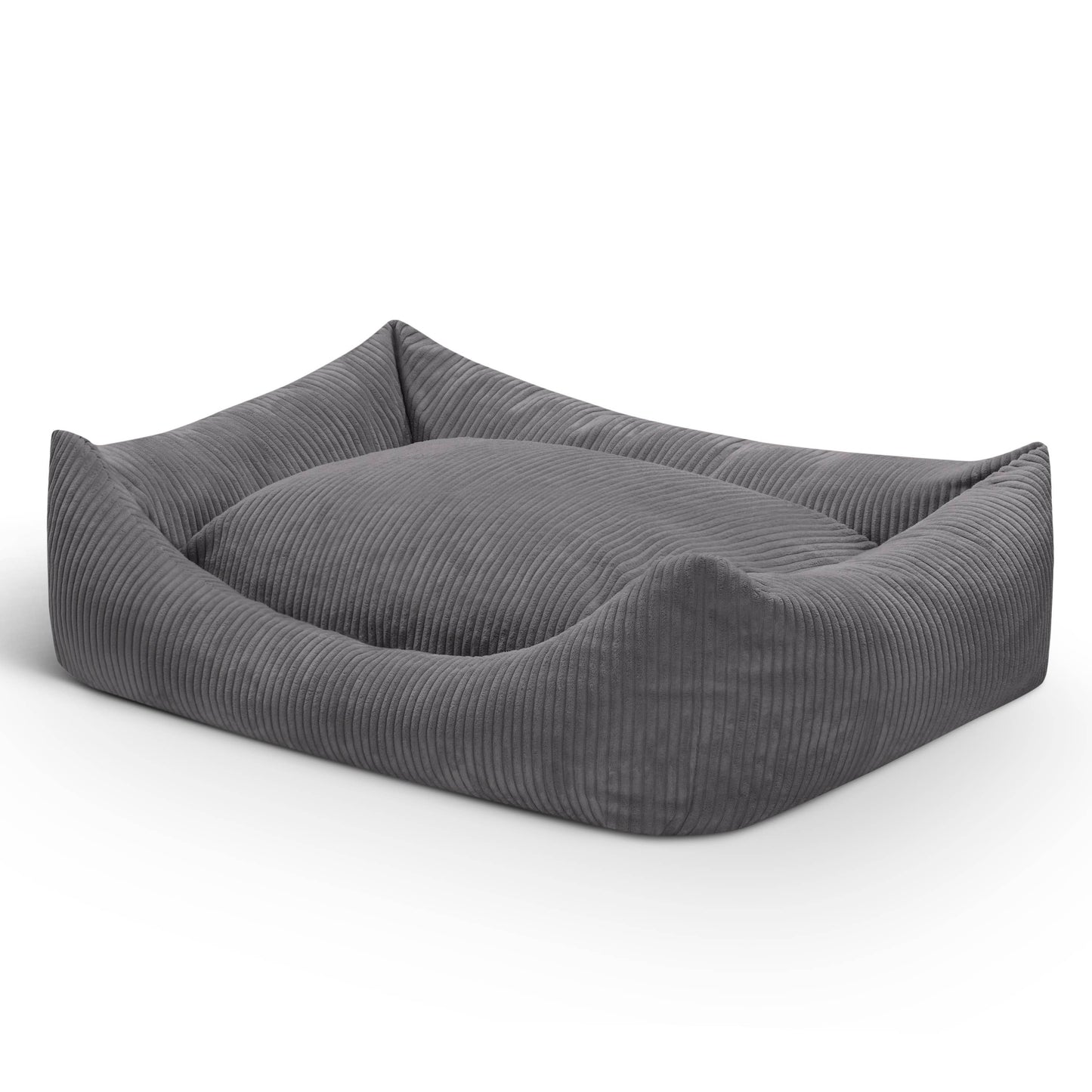 Mocadu - Orthophädisches Hundebett Cord - Hundekissen | Quarzgrau