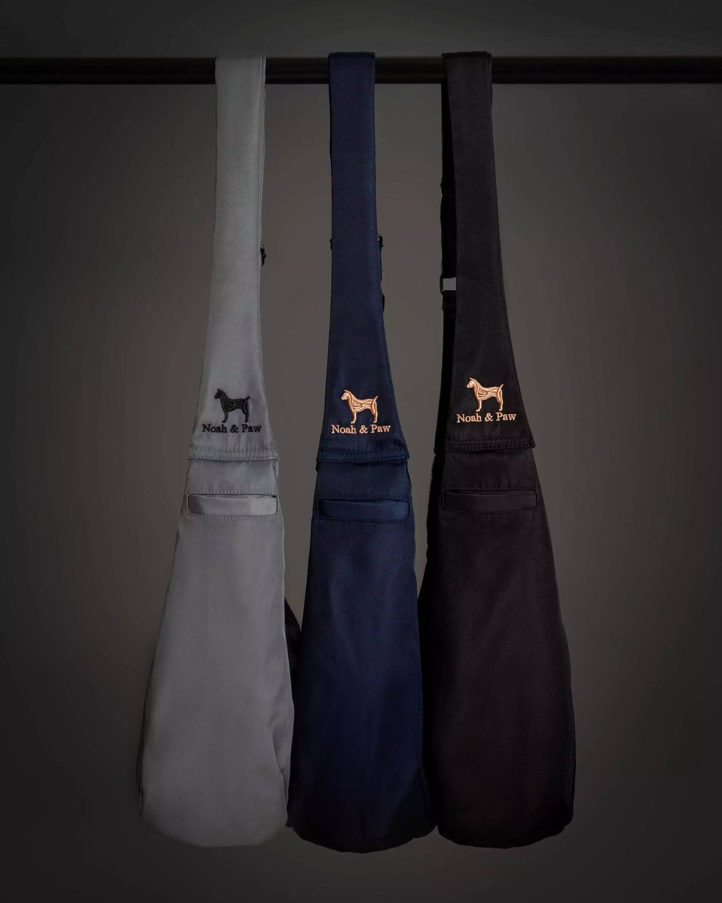 Noah & Paw - Premium-Twill-Haustiertragetasche, Schnappverschluss, Schwarz