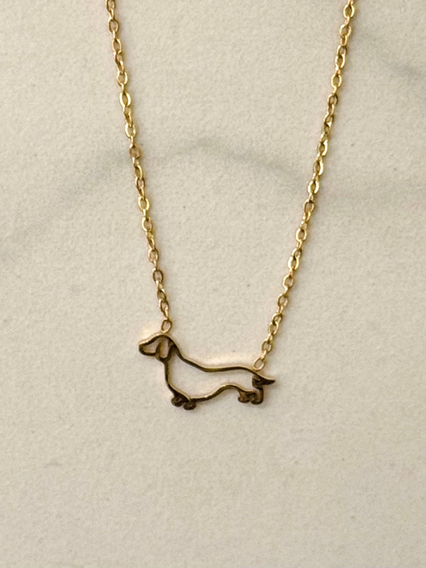 Cassette Barcelona - Minimaler Dackel-Halskette - silber