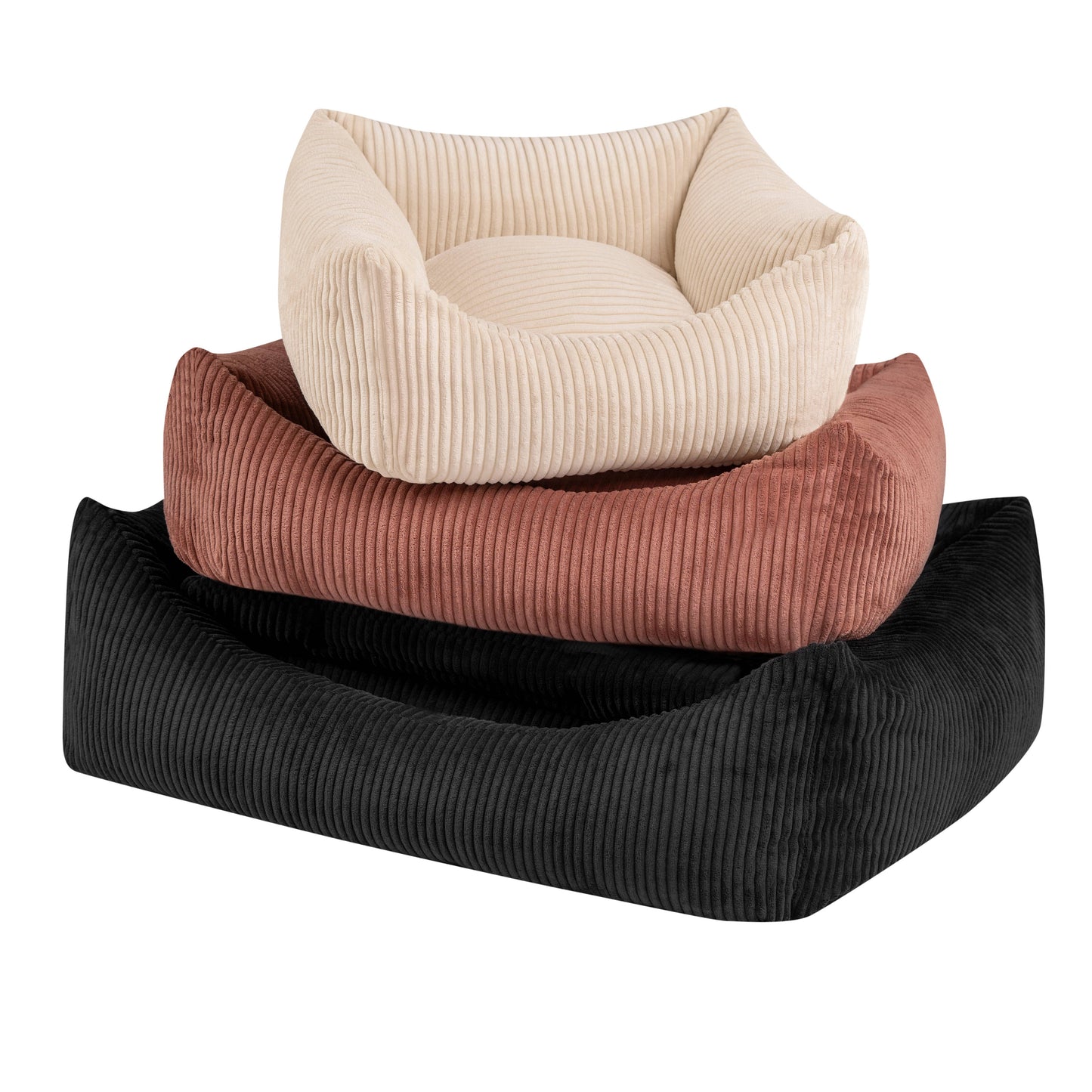 Mocadu - Orthopädisches Hundebett Cord - Hundekissen | Lichtgrau