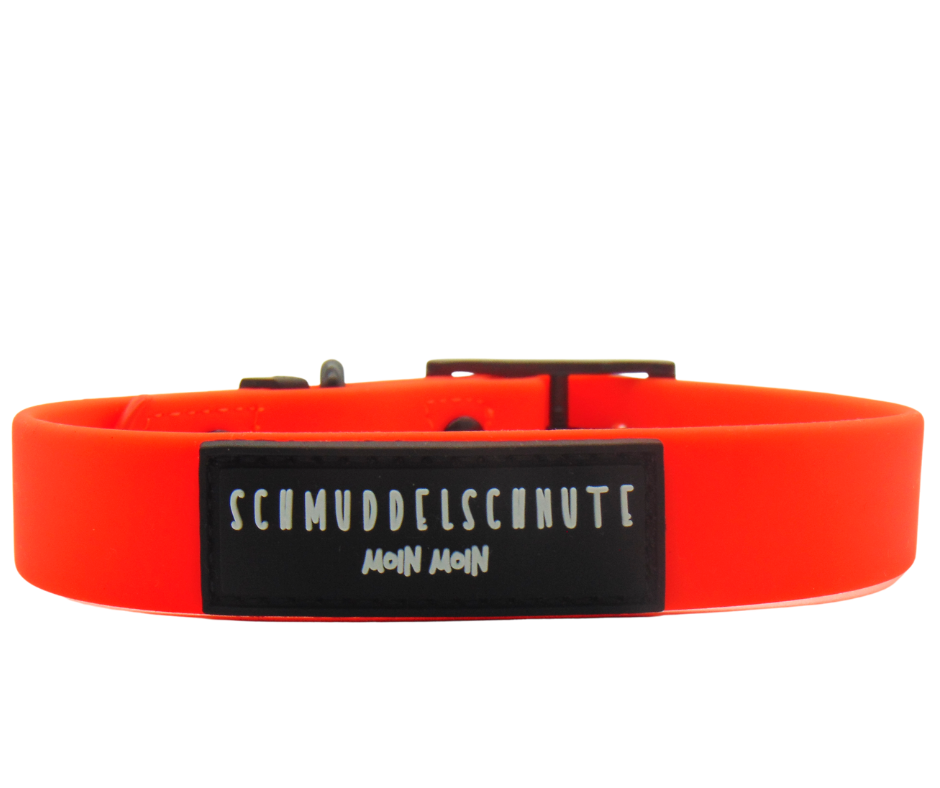 Schmuddelschnute - Hundehalsband "Schietwedda" Neon Orange