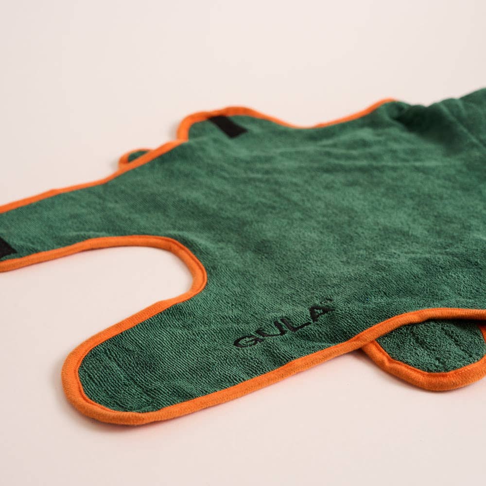 Gula - Hundebademantel / Hundetrockentuch - Grün & Orange