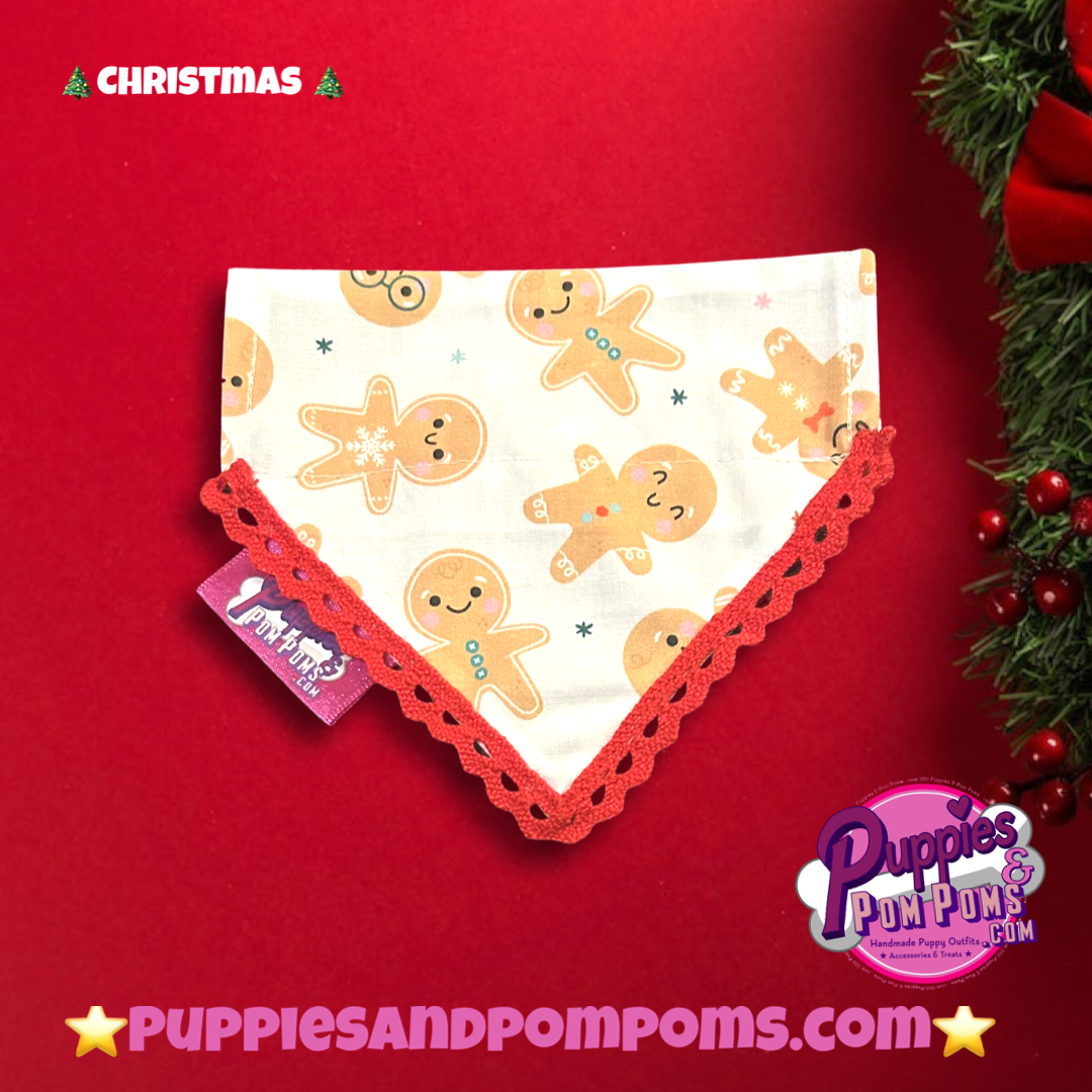 Puppies & Pom Poms - Christmas Gingerbread-Bandana