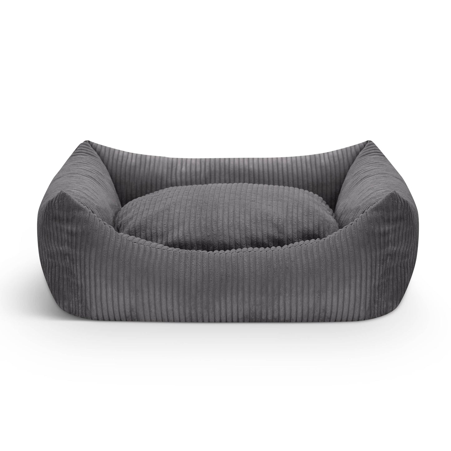 Mocadu - Orthophädisches Hundebett Cord - Hundekissen | Quarzgrau