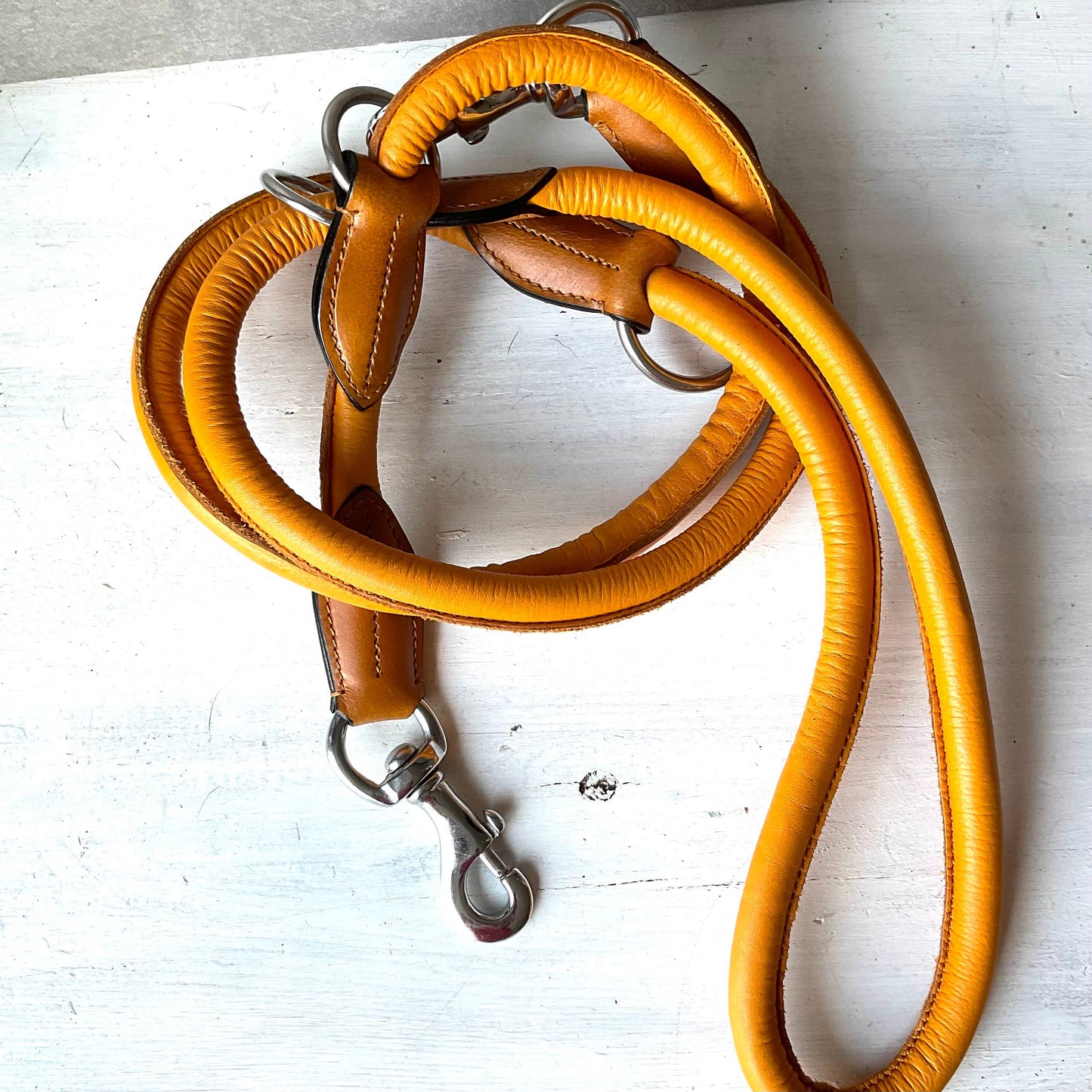 Kay-Line - Leder-Leine rundgenäht - CINNAMON , 200 cm