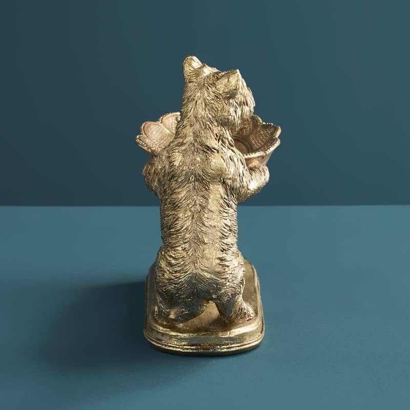 Werns - Kartenhalter Hunde, Gold Polyresin, 22 x 8,5x17cm