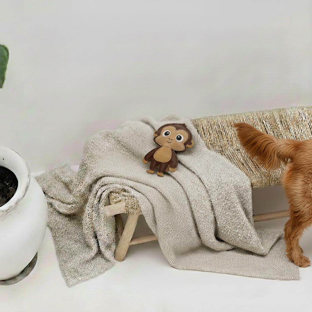 BUDDY - Hundespielzeug aus Leder "Affe"