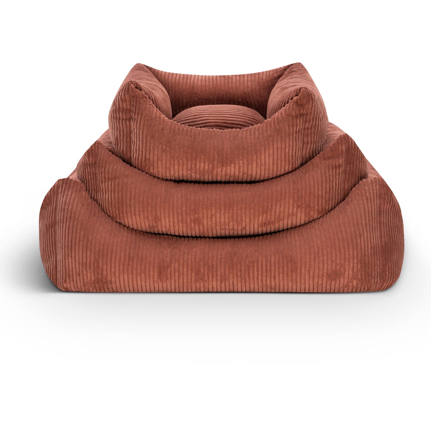 Mocadu - Orthopädisches Hundebett Cord - Hundekissen | Lachsrot