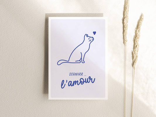 Tante Tia - Karte “Schnurr... l'amour" / Liebe / Katze