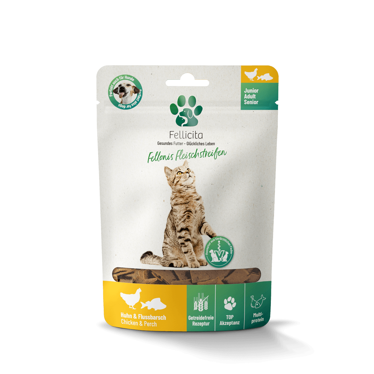 Fellicita - Katze Fellonis Fleischstreifen Huhn & Barsch 50g