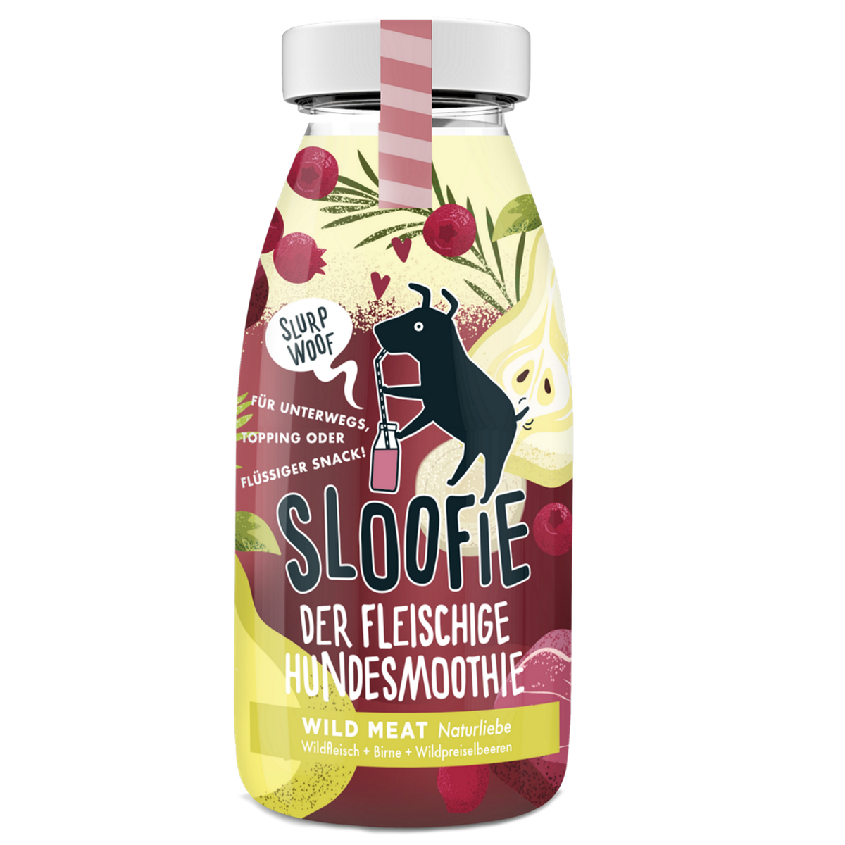 Sloofie - Wild Meat - Reh, Hundesmoothie, Topping, flüssiger Snack