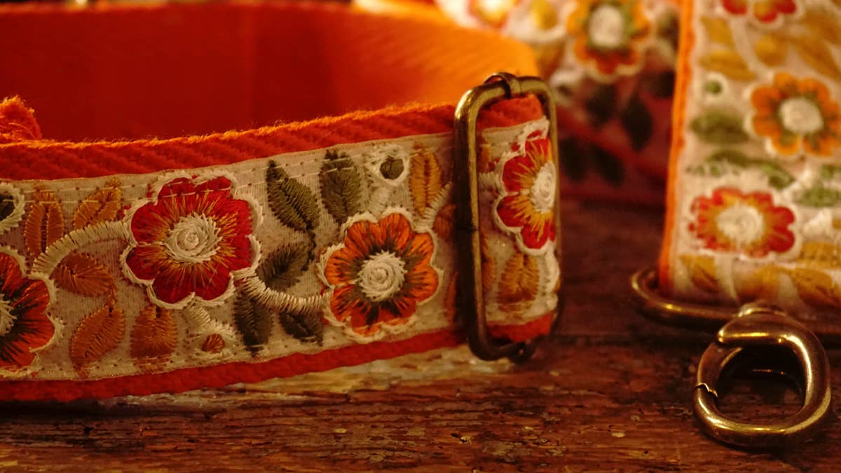 Hundsfutter - „Summertime“ Halsband- und Leinen-Set mit Blumendesign