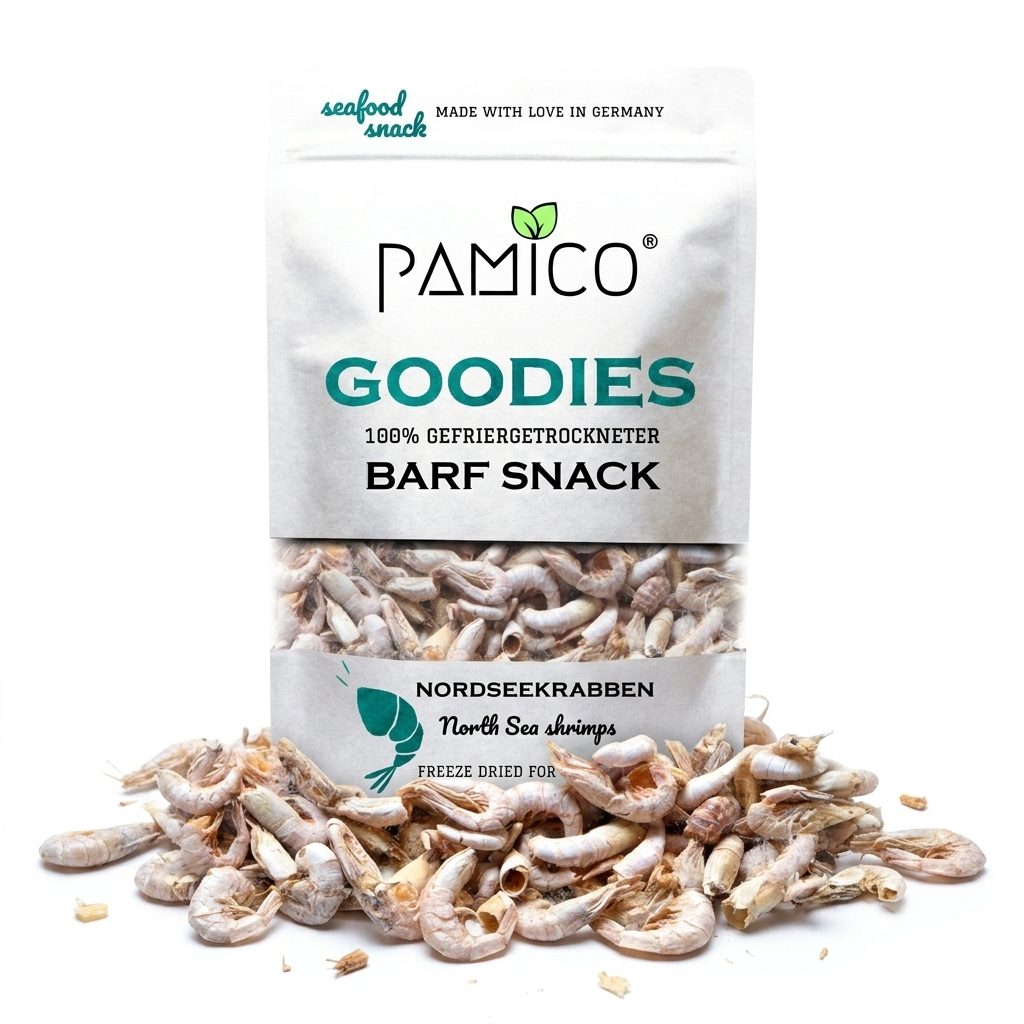 Pamico - Gefriergetrocknete Nordseekrabben Goodies für Hunde & Katzen – Natürlicher Snack reich an Protein & Omega-3