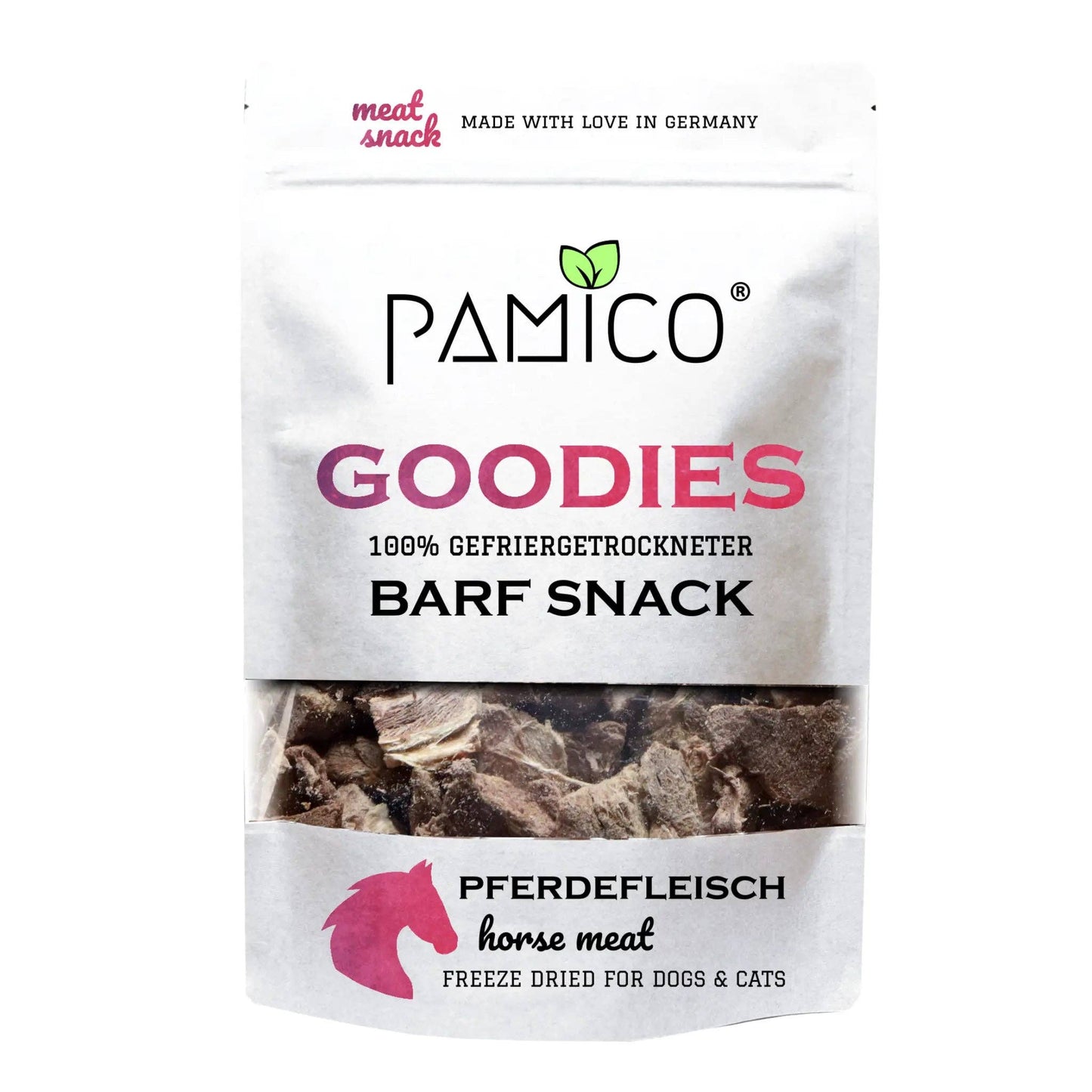 Pamico - Pferdefleisch gefriergetrocknet - BARF Snack Goodies for dogs & cats