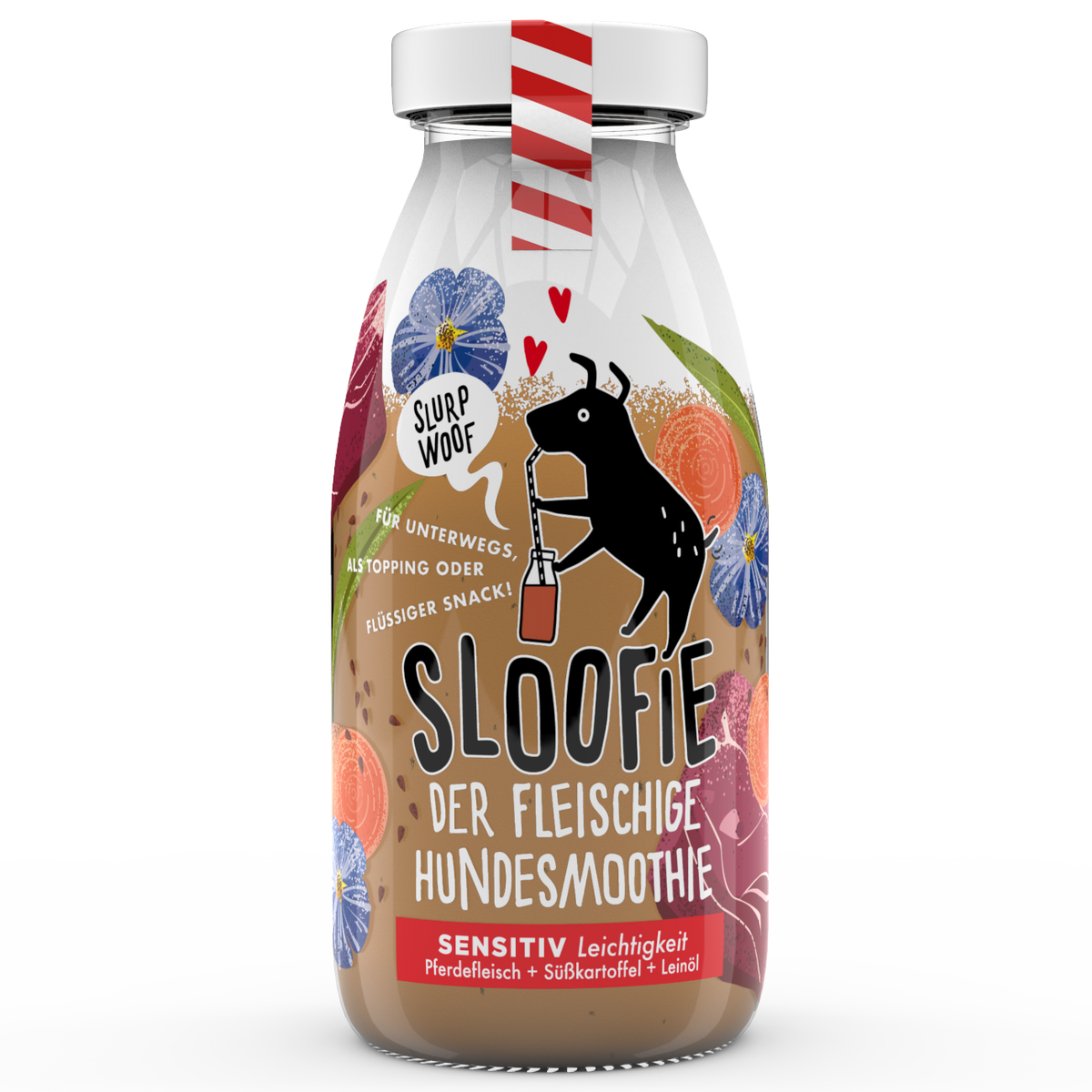Sloofie - Sensitive - Pferd, Hundesmoothie, Topping, flüssiger Snack