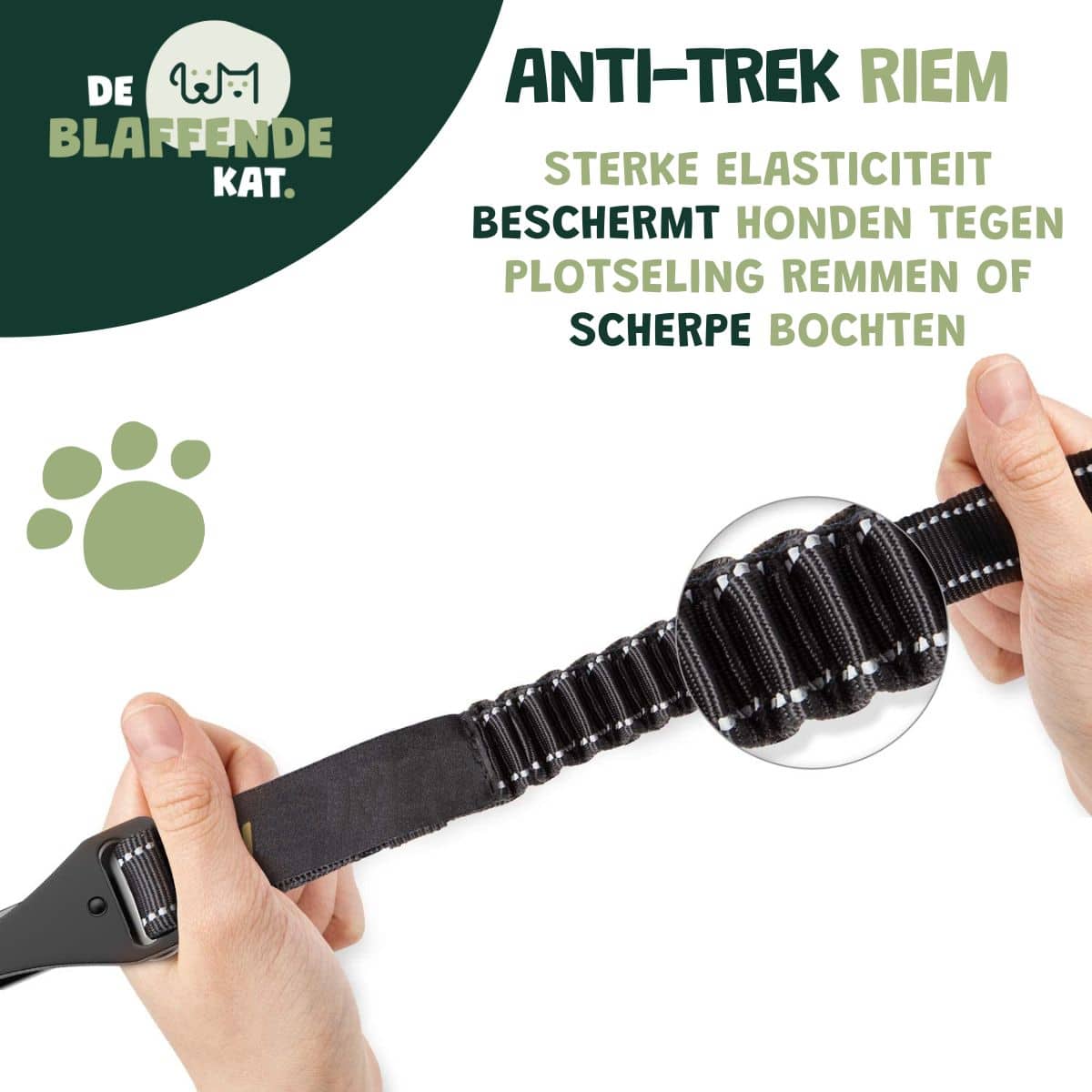 De Blaffende Kat - Elastischer Hundesicherheitsgurt 40-80 cm - 2 Stück