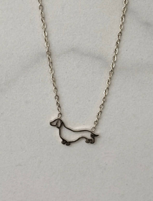 Cassette Barcelona - Minimaler Dackel-Halskette - silber
