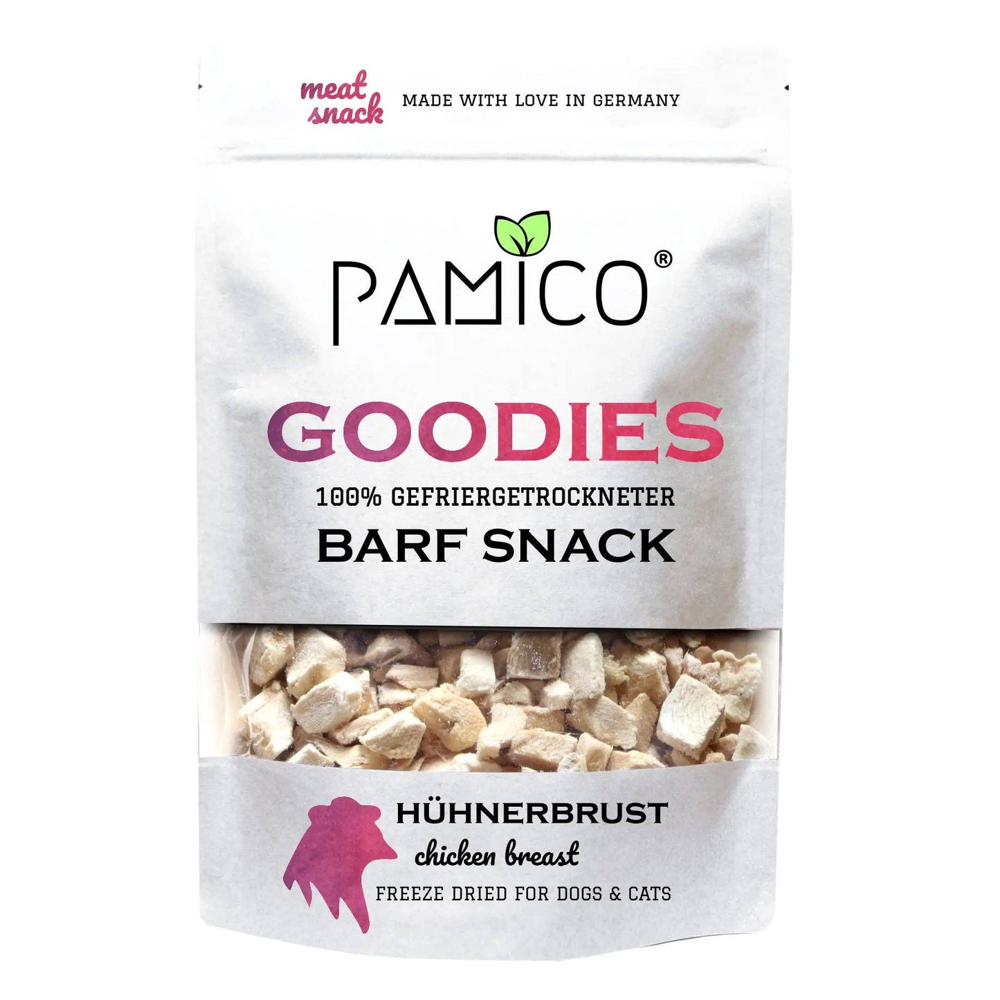 Pamico - Hühnerbrust gefriergetrocknet - BARF Snack Goodies for dogs & cats
