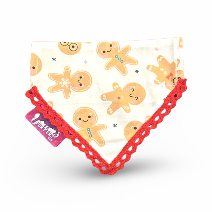 Puppies  & Pom Poms - Christmas Gingerbread-Bandana