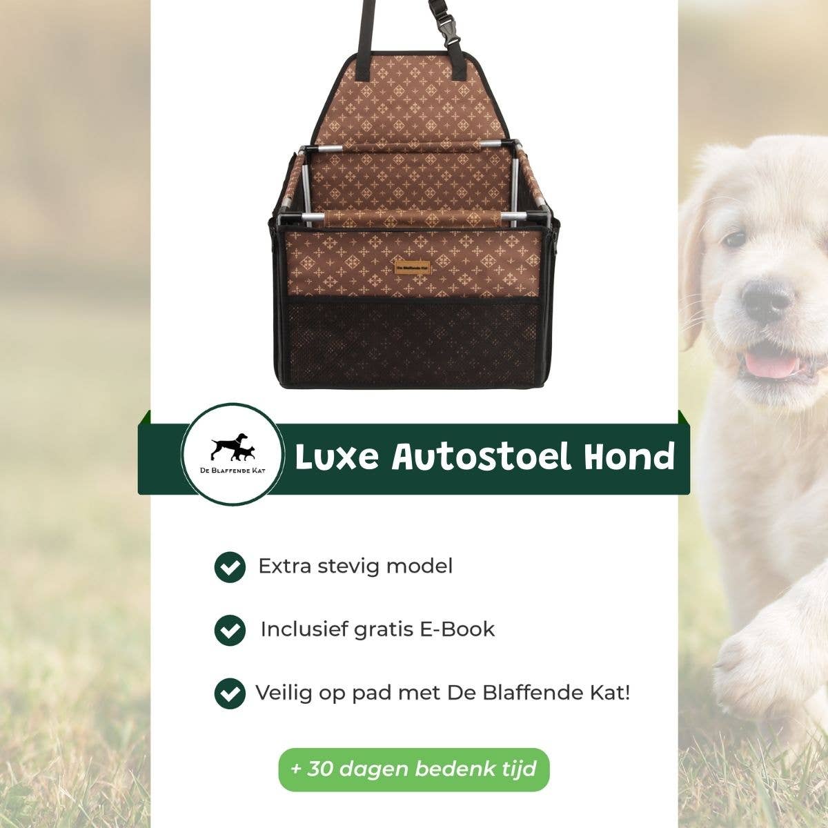 De Blaffende Kat - Premium-Designer-Autositz für Hunde