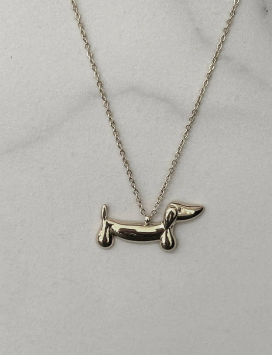 Cassette Barcelona - Edelstahl Dackel Halskette: Silver