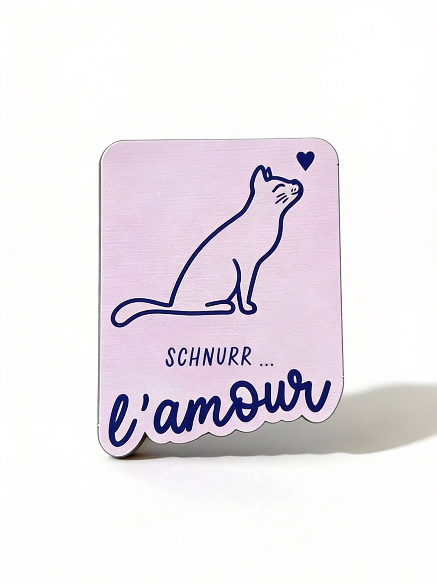 Tante Tia - Magnet SCHNURR... L´AMOUR-Katze aus Holz - Kühlschrankmagnet