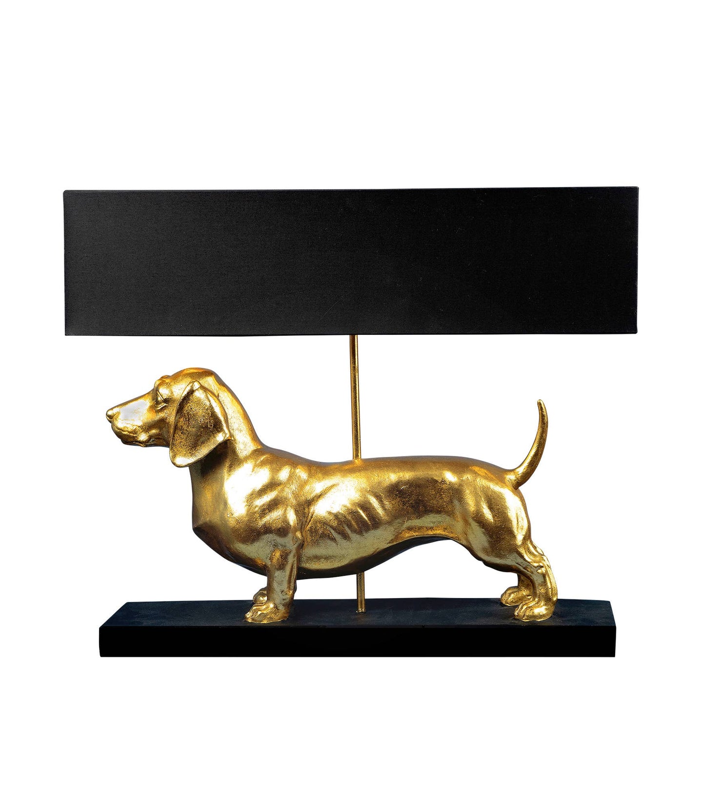 Werns - Dackel Tischleuchte Vienna Schwarz/Gold, Poly, 60 x 14 x 48